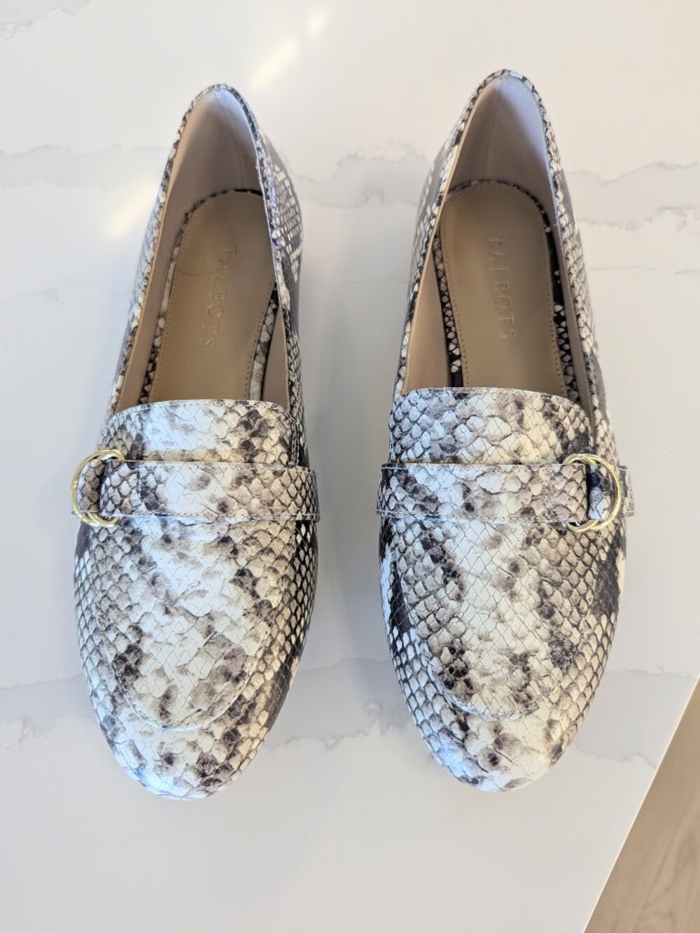 Talbot's Snakeskin Print Loafers